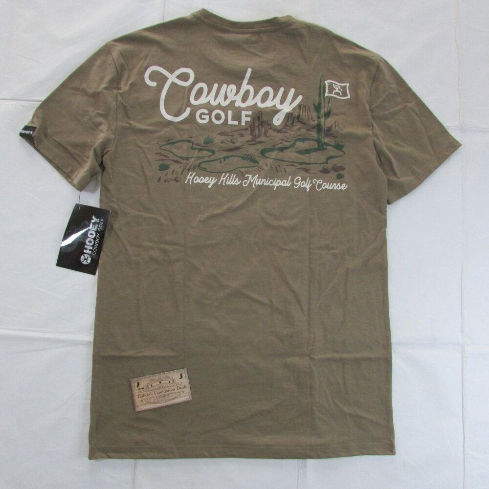 Hooey Men's SM Short Sleeve Cowboy Golf Landscape Graphic T-Shirt Shitake Brown